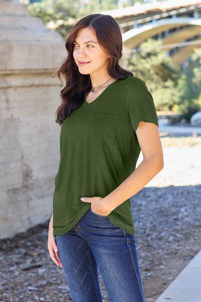Basic Bae Full Size V-Neck Short Sleeve T-Shirt - Hovatok