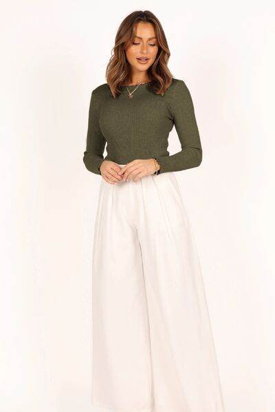 Lettuce Edge Round Neck Long Sleeve T-Shirt - Hovatok