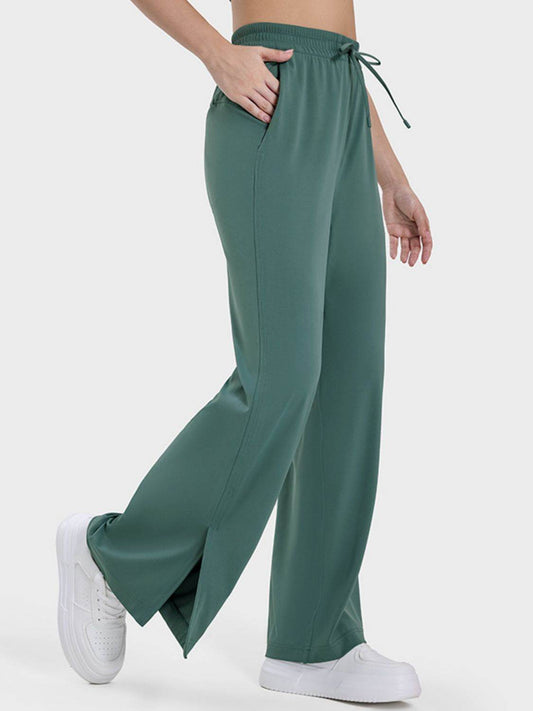 Millennia Slit Wide Leg Active Pants - Hovatok
