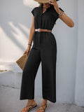 Perfee Notched Wide Leg Jumpsuit - Hovatok