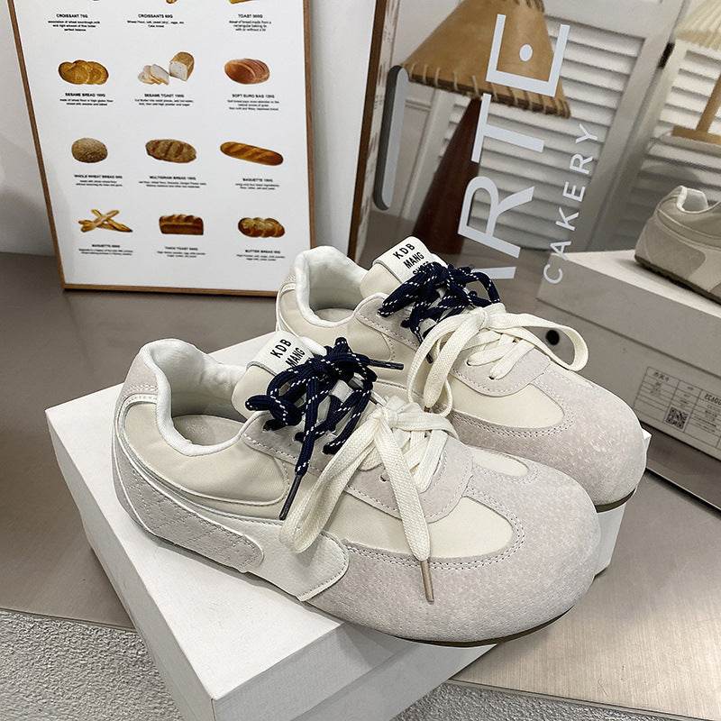 Lace Up Round Toe Flat Sneakers - Hovatok