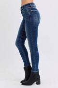 Judy Blue Full Size Run Mid-Rise Waist Skinny Jeans with Thermal Lining - Hovatok