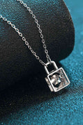 Adored Moissanite Lock Pendant Necklace - Hovatok
