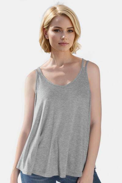 Basic Bae Bamboo Scoop Neck Double Spaghetti Straps Cami - Hovatok