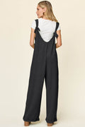 Double Take Full Size Texture Sleeveless Wide Leg Jumpsuit - Hovatok
