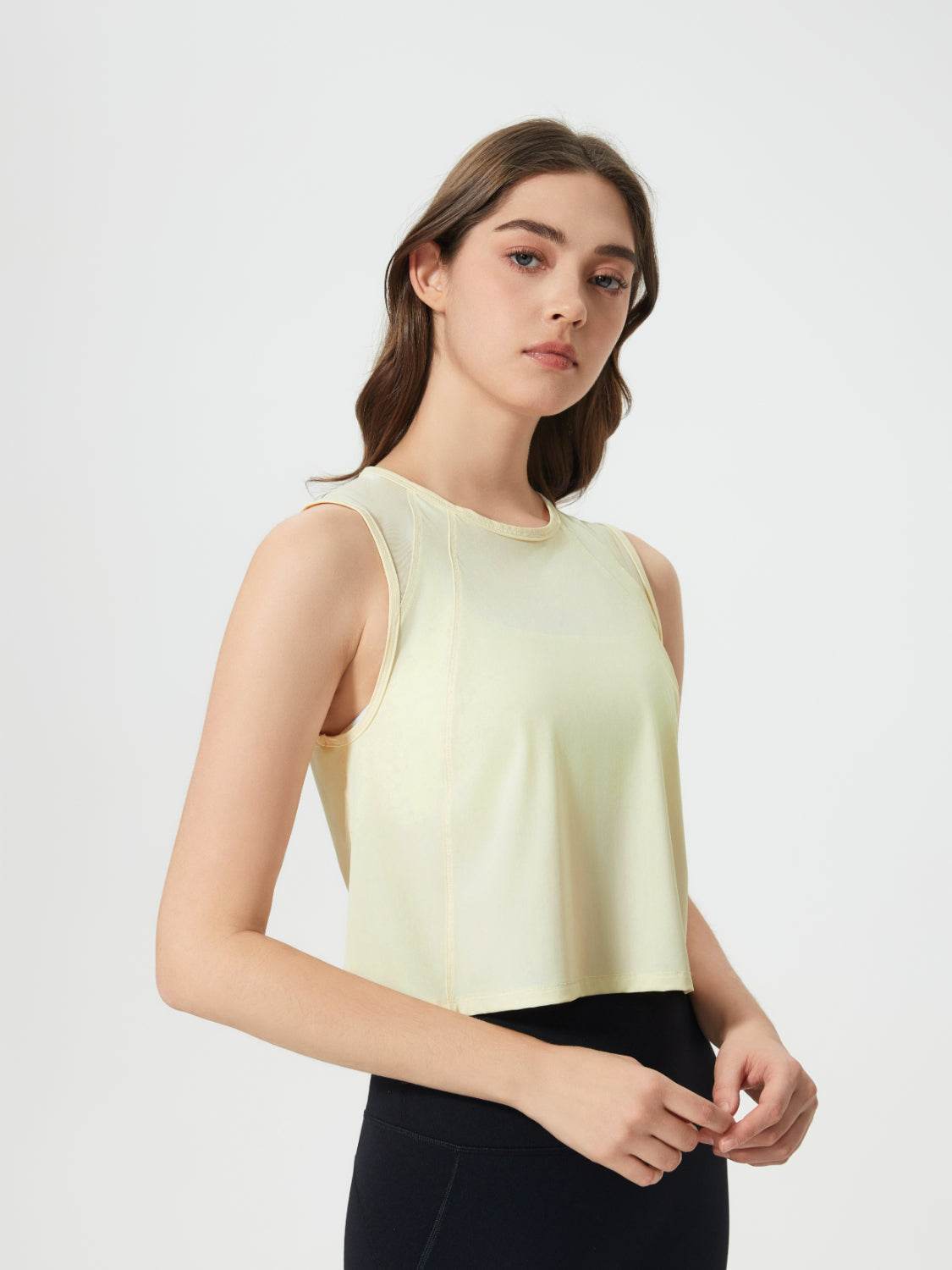 Millennia Round Neck Cropped Active Tank - Hovatok