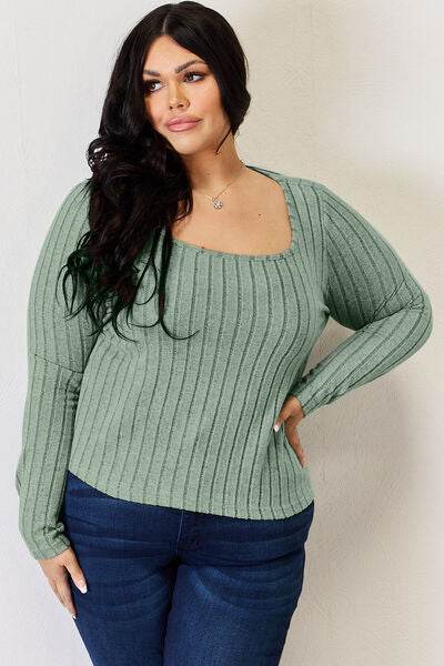 Basic Bae Full Size Ribbed Long Sleeve T-Shirt - Hovatok
