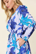 Double Take Full Size Floral Long Sleeve Romper with Pockets - Hovatok