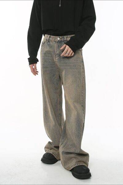 Wide Leg Jeans with Pockets - Hovatok