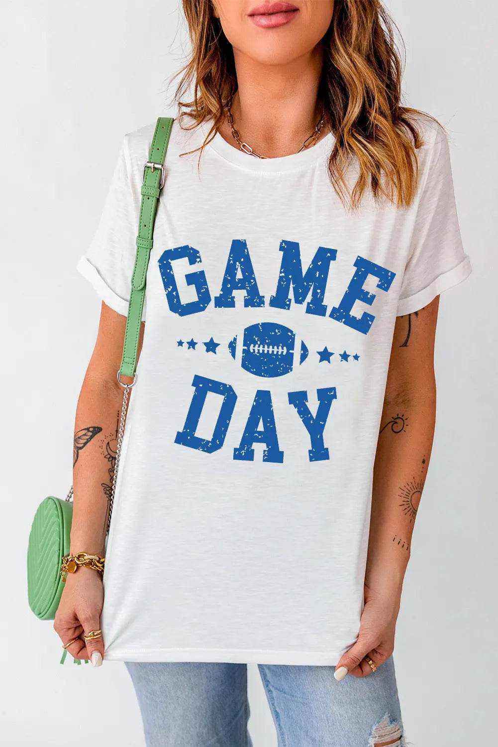 GAME DAY Round Neck Short Sleeve T-Shirt - Hovatok