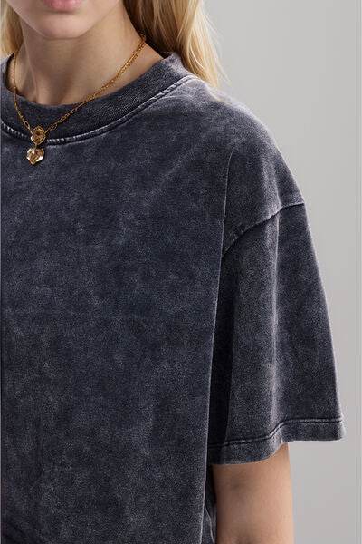 Basic Bae Round Neck Dropped Shoulder Short Sleeve T-Shirt - Hovatok