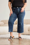 RFM Full Size Tummy Control High Waist Raw Hem Jeans - Hovatok