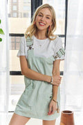 ADORA Adjustable Wide Strap Square Neck Overall Dress - Hovatok