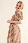 And The Why Full Size Square Neck Puff Sleeve Dress - Hovatok