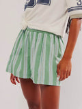 Striped Elastic Waist Shorts - Hovatok