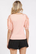 Mittoshop Frill Round Neck Half Sleeve Blouse - Hovatok