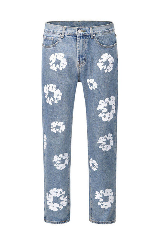 Men's Graphic Straight Leg Jeans - Hovatok