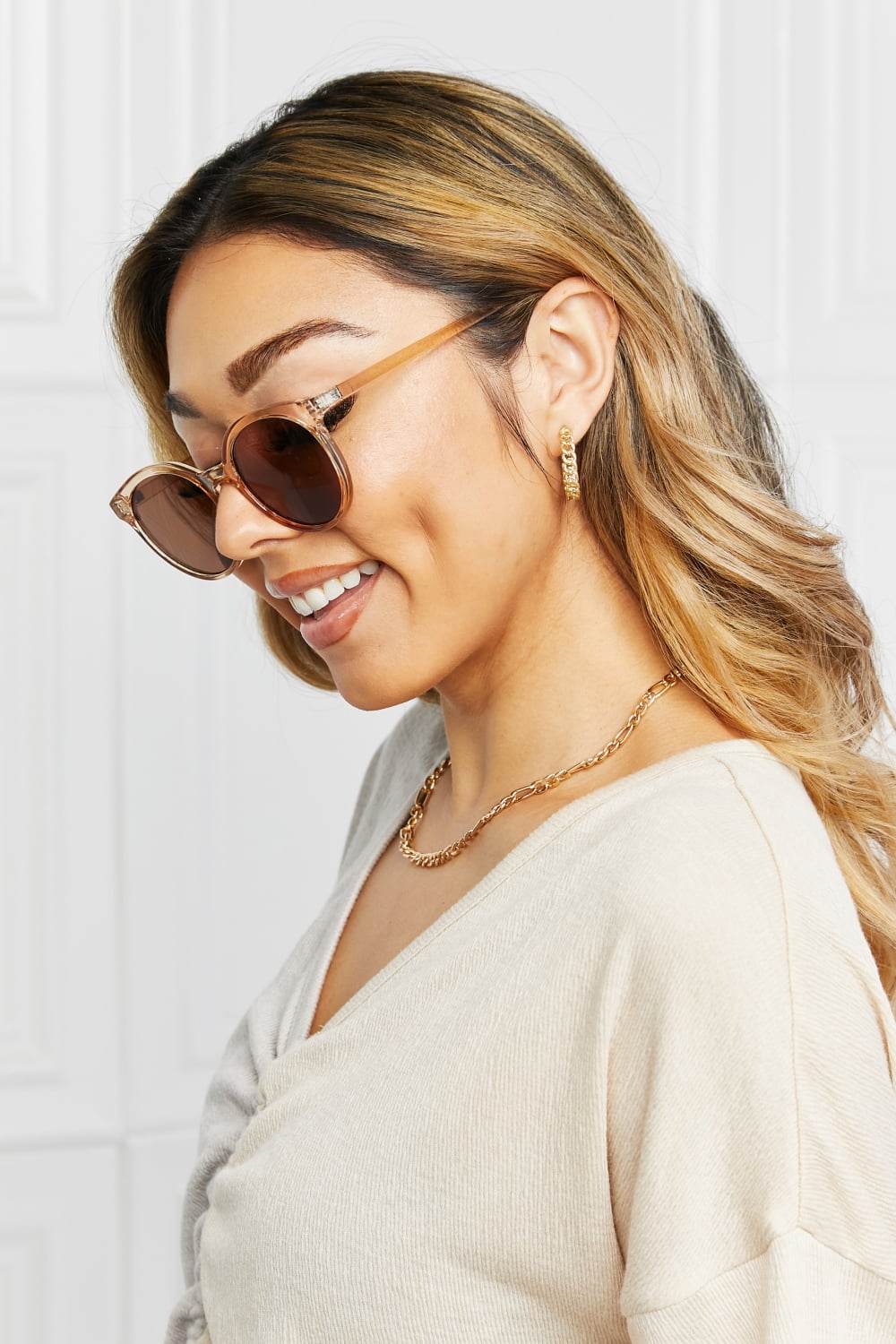Round Full Rim Polycarbonate Frame Sunglasses - Hovatok