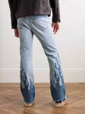 Men's Flame Pattern Patch Cargo Jeans ’ - Hovatok