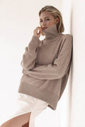 Basic Bae Turtleneck Dropped Shoulder Long Sleeve Sweater - Hovatok