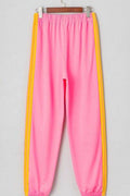 Contrast Striped Elastic Waist Active Pants - Hovatok