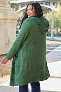 Basic Bae Full Size Hooded Sweater Cardigan - Hovatok