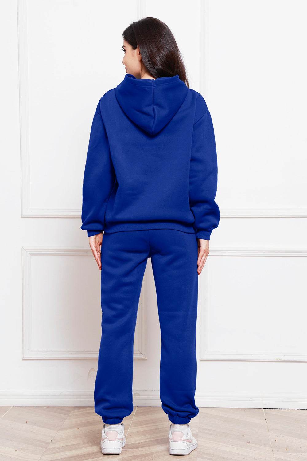 Drop Shoulder Long Sleeve Hoodie and Pants Set - Hovatok