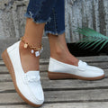 Weave Wedge Heeled Loafers - Hovatok