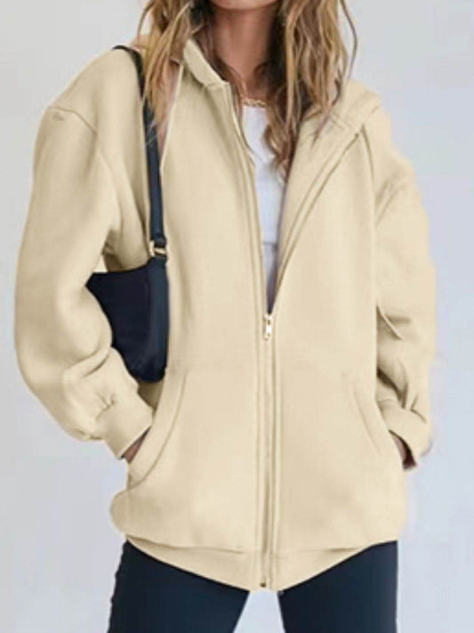 Zip-Up Drawstring Hoodie - Hovatok