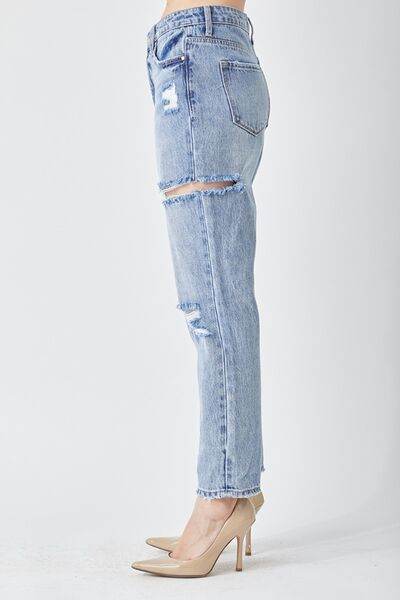 RISEN Distressed Slim Cropped Jeans - Hovatok