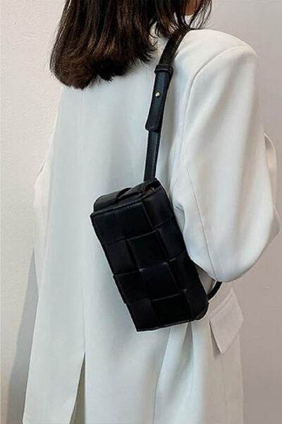 Zenana Vegan Leather Woven Crossbody Bag - Hovatok