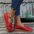 Weave Wedge Heeled Loafers - Hovatok