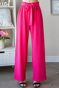 Heimish Full Size Front Tie Pants with Paperbag Waistband Plus Size - Hovatok