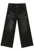 Washed Cat Whiskered Wide Leg Jeans - Hovatok