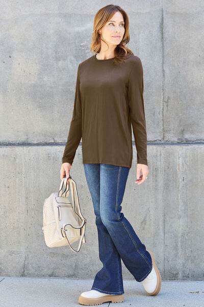 Basic Bae Full Size Round Neck Long Sleeve Top - Hovatok