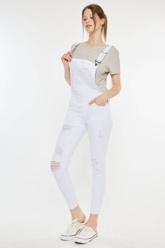 Kancan Distressed Skinny Denim Overalls - Hovatok