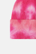 Tie-Dye Cuffed Rib-Knit Beanie Hat - Hovatok