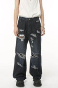 Distressed Wide Leg Pocketed Men's Jeans - Hovatok
