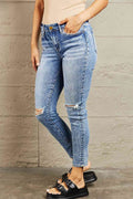 BAYEAS Mid Rise Distressed Skinny Jeans - Hovatok