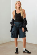 Le Lis Navy Cargo Bermuda Shorts - Hovatok