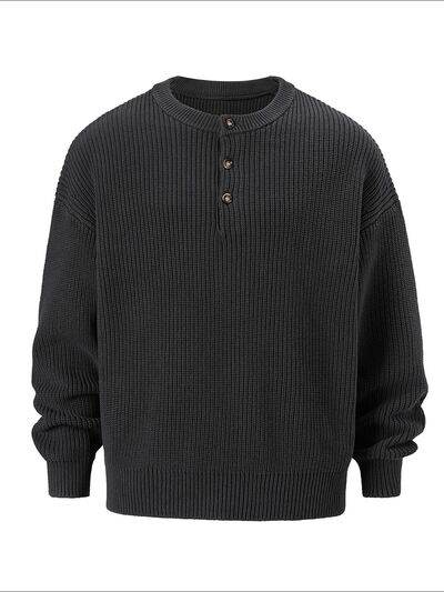 Men's Round Neck Long Sleeve Sweater - Hovatok