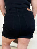 Judy Blue Full Size High Waist Tummy Control Cuffed Denim Shorts - Hovatok