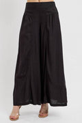 RISEN Shirring Detail Wide Leg Pants - Hovatok