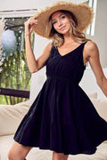 BiBi V-Neck Ruffle Hem Mini Cami Dress - Hovatok