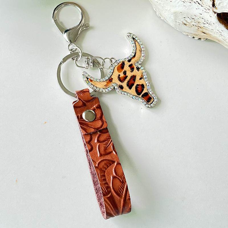 Rhinestone Bull Keychain - Hovatok