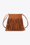 Adored PU Leather Crossbody Bag with Fringe - Hovatok