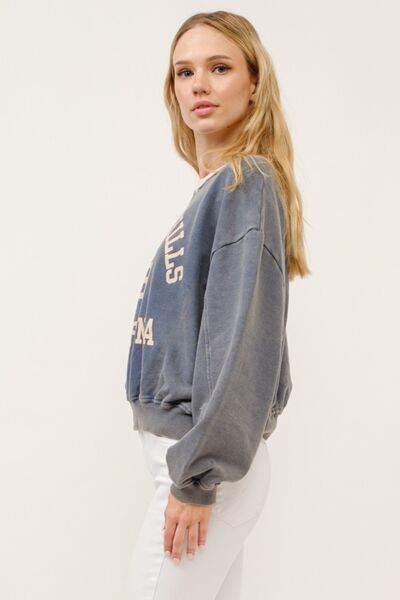 And The Why BEVERLY HILLS 92 CALIFORNIA Contrast Crop Sweatshirt - Hovatok