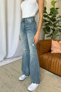 Judy Blue Full Size Medium Rise Tummy Control Destroy Flare - Hovatok