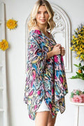 Heimish Full Size Multi Color Snake Open Cardigan Plus Size - Hovatok