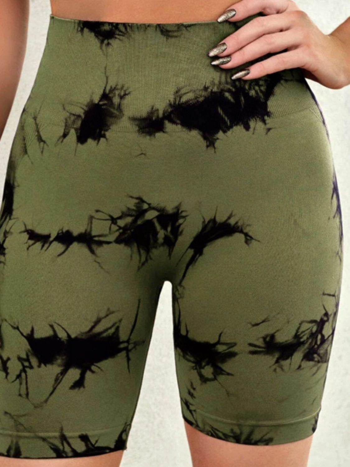 Tie-Dye High Waist Active Shorts - Hovatok